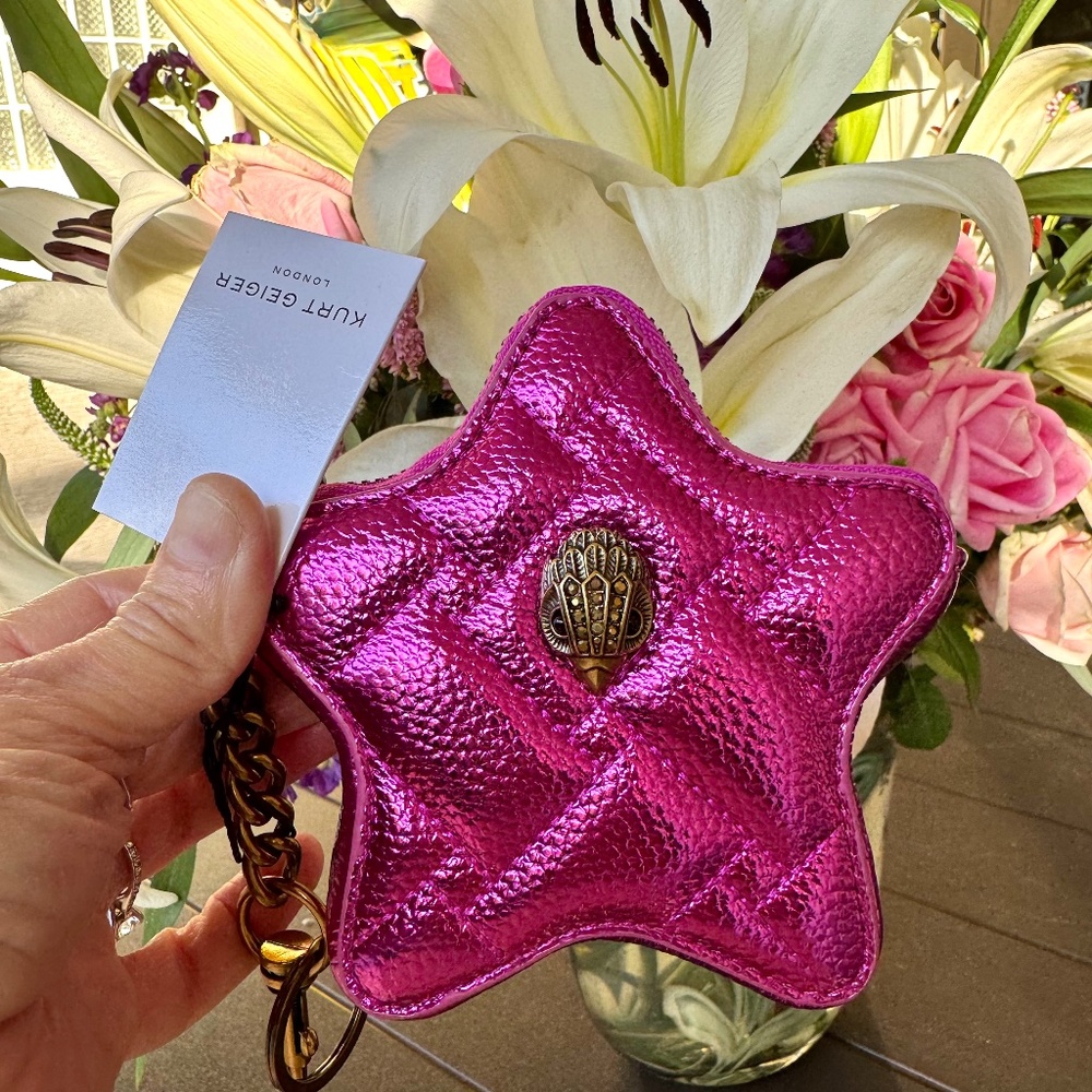 NWT Chic Kurt Geiger Purple Star Coin Purse Charm - Picture 2 of 6